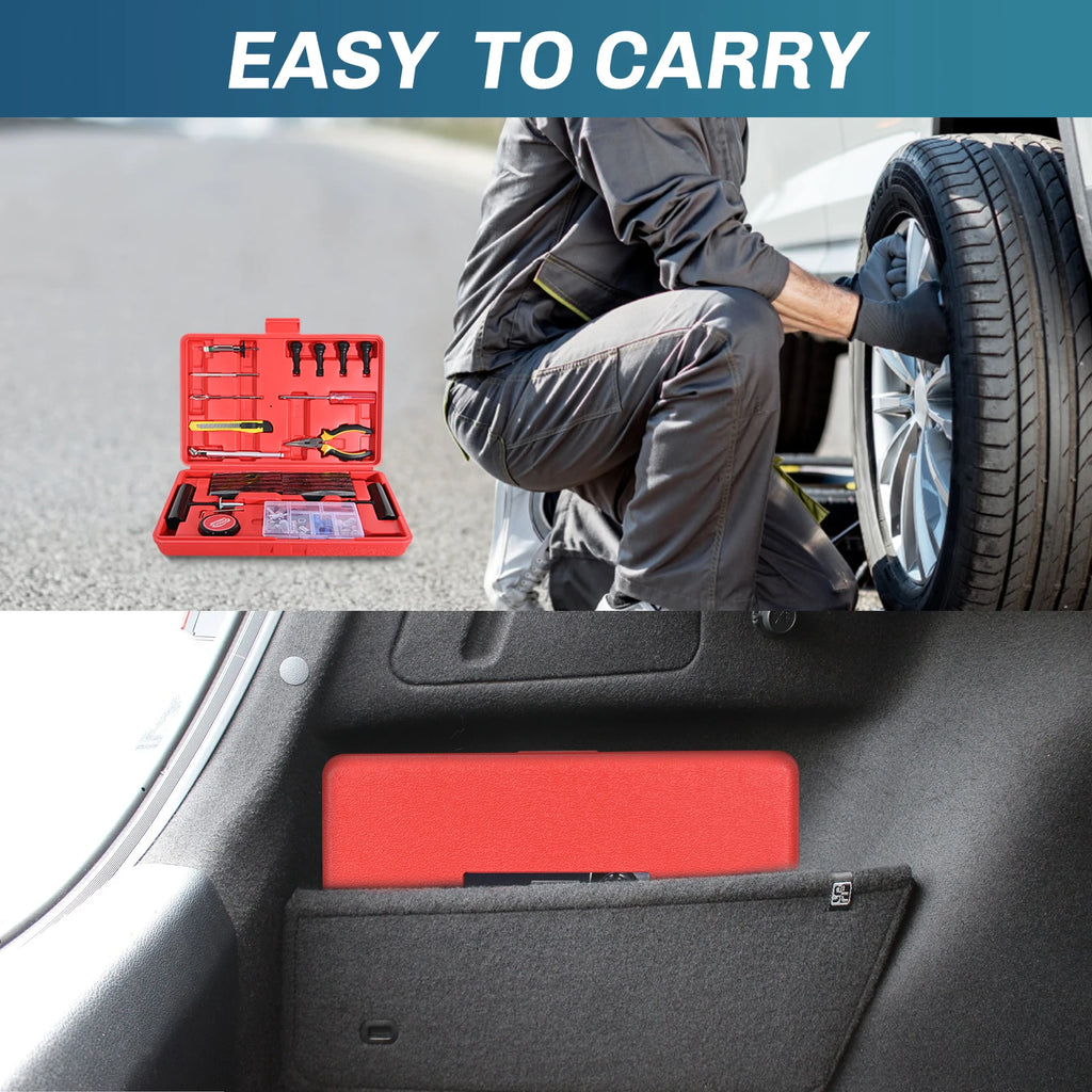 Tire Repair Kit - 36pcs/106pcs Heavy Duty Tire Plug Kit Flat Tire Puncture Repair Kit for Car, Motorcycle, ATV, UTV, RV, Tractor, Trailer Vue