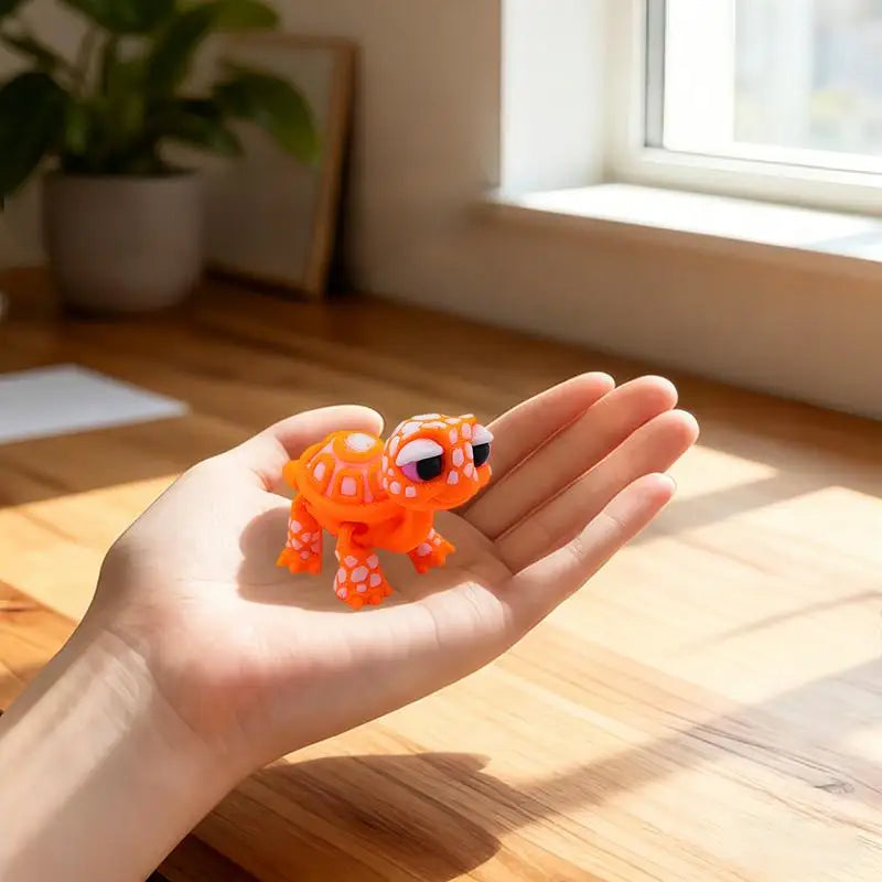 Plastic 3D Printed Turtle Animal Model Cartoon Style Exquisite Home Ornament for Children Educational Display Vue