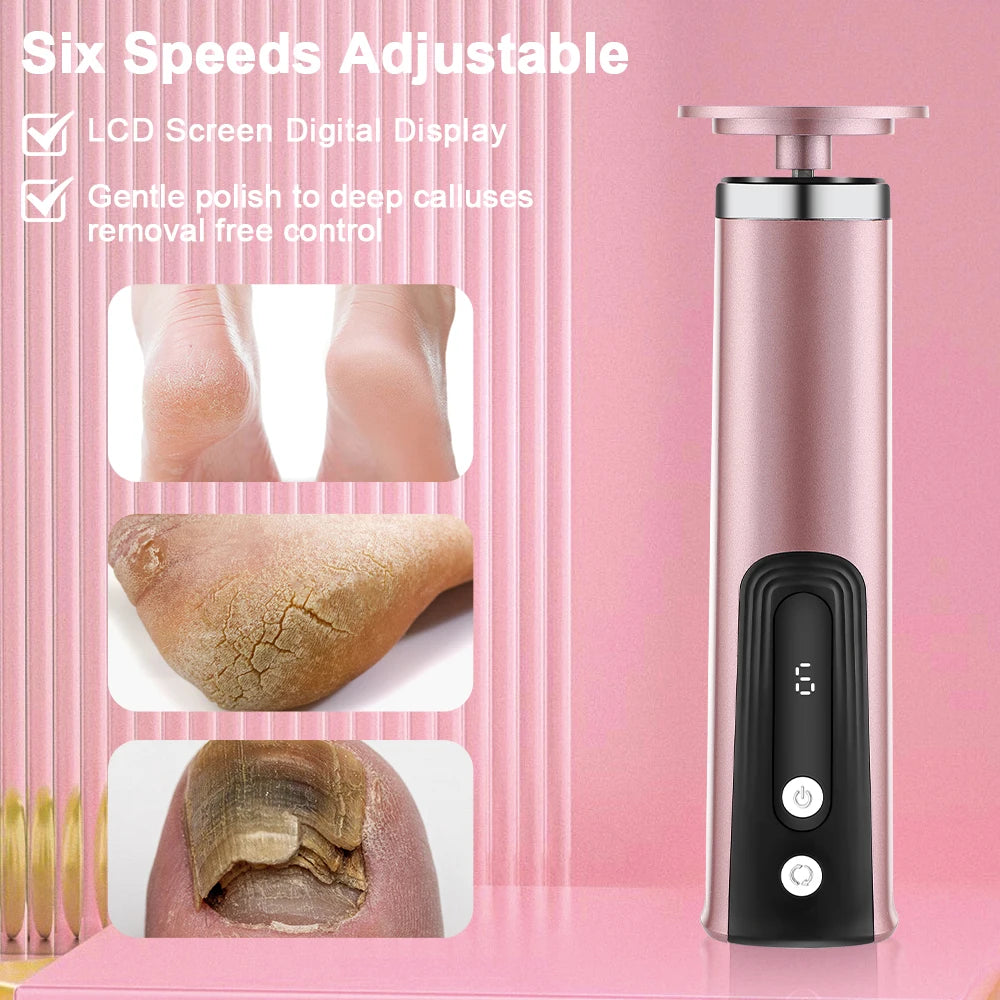 Wireless Electric Foot Grinder USB Rechargeable Heel File Grinding Exfoliator Pedicure Machine Feet Care Manicure Salon Tools Vue