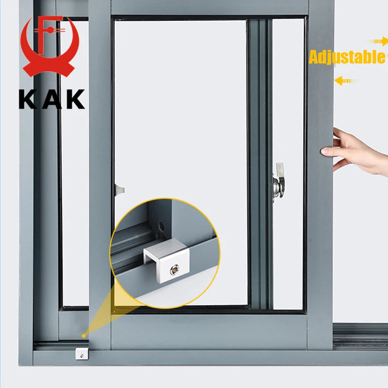 KAK Adjustable Window Lock Stopper Safety Locks for Kids and Pets Anti-theft Door Lock Non Punch Sliding Window Lock Hardware Vue