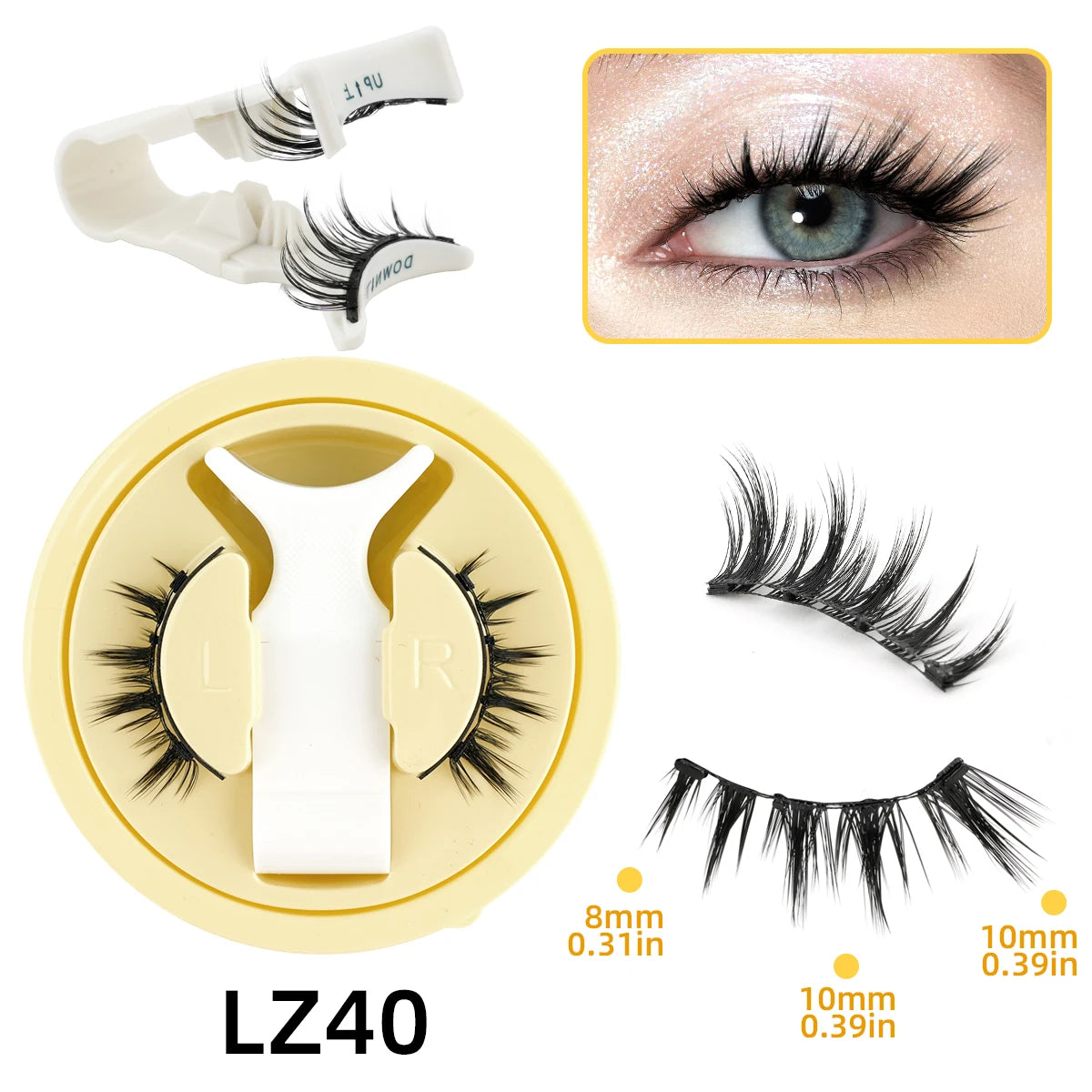 1/2 Pairs Magnetic Eye Lashes Soft Reusable Miniature Magnetic Lashes Different Styles Natural 3D False Lashes Makeup New Choice Vue 1 pair-LZ40