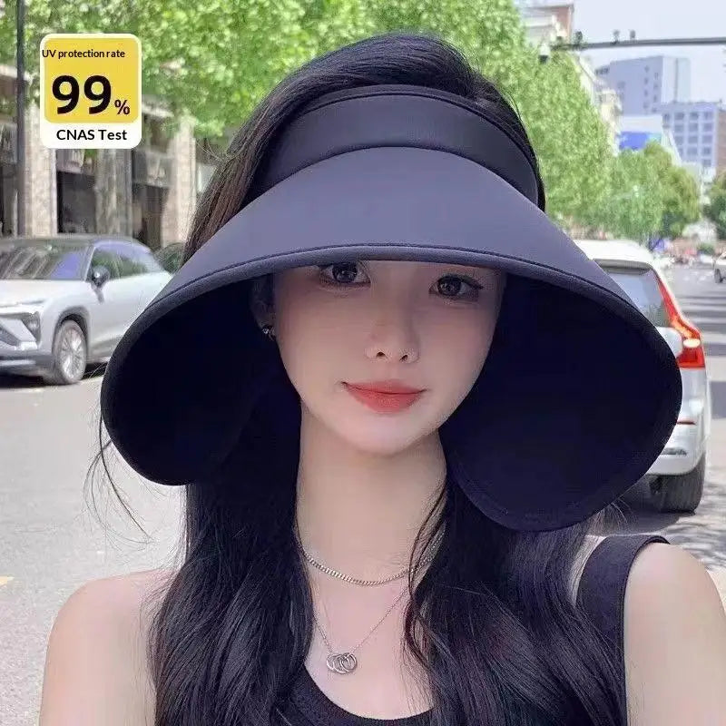 Women Wide Brim Summer Sun Hat Foldable UV Protective Hat for Beach Pool Holiday Travel Use Vue