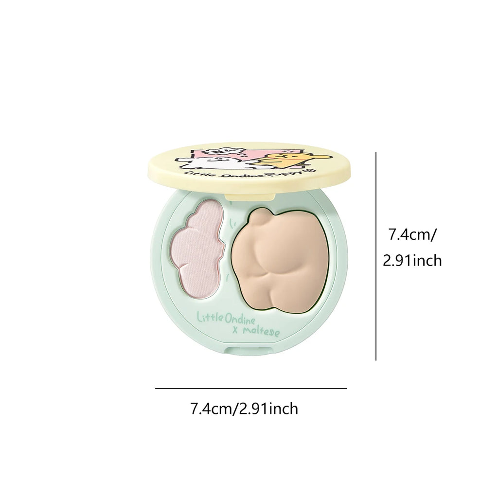 Little ONDINE Duo-Color Highlighter 01,Fine Shimmer Texture,Minimal Fallout,Natural Dewy Glow,Face Brightening,Luxury Makeup Vue