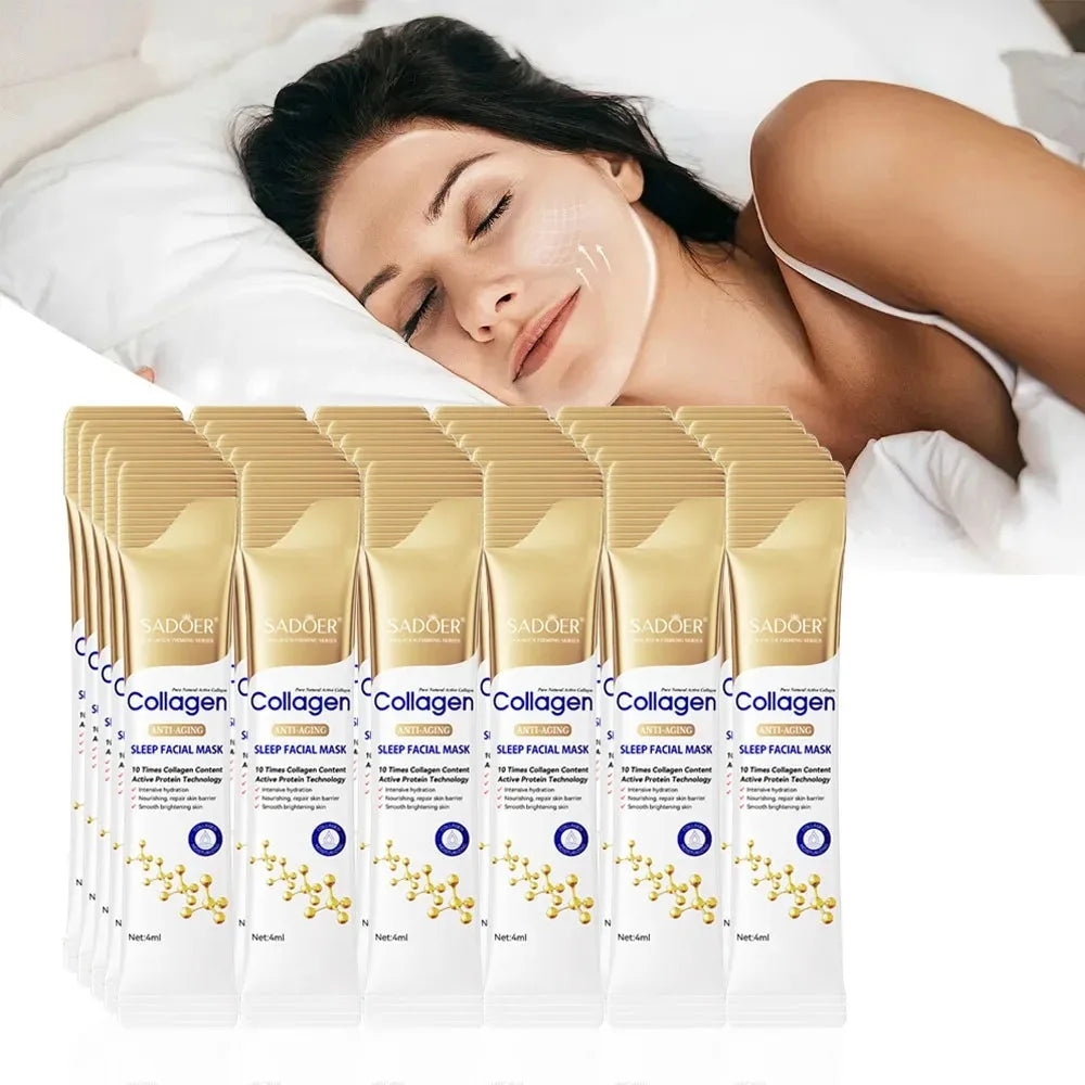 Sadoer Collagen Anti-Wrinkle Sleeping Mask 4Ml/Pc Deep Hydrating Moisturizing Disposable Facial Mask Vue