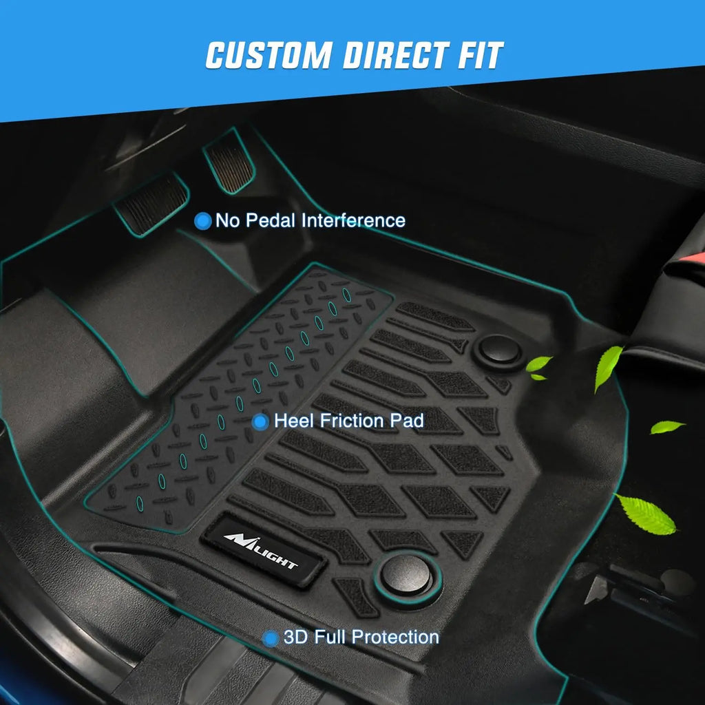 Nilight TPE Floor Mats for Chevy Express GMC Savana 1500 2500 3500 2015 2016 2017 2018 2019 2020 2021 2022 2023 2024 2025 All Weather Custom Fit Heavy Duty Floor Liners Vue