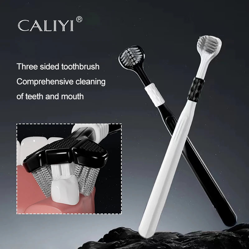 2pcs Toothbrush Three-sided Soft Bristle Teeth Whitening Brushes Comprehensive Cleaning Family Toothbrushes Dental Oral Care Vue