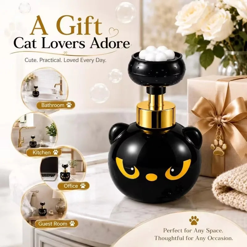 1-10PCS Black Cat Paw Foam Soap Pump Dispenser Refillable Hand Wash Bottle for Bathroom Sink Halloween Decor Cat Lovers Gift Vue