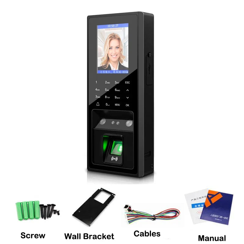 Fingerprint Face Access Control System 2.8 inch LCD TCP/Ip USB Biometric Time Clock 125khz Rfid 300 Face 3000 Figner Card User Vue