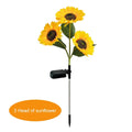 Solar Sunflower Stake Lights Waterproof Auto On/Off LED Flower Lamp For Outdoor Garden Landscape Atmosphere Decor Lighting Vue 3 Head
