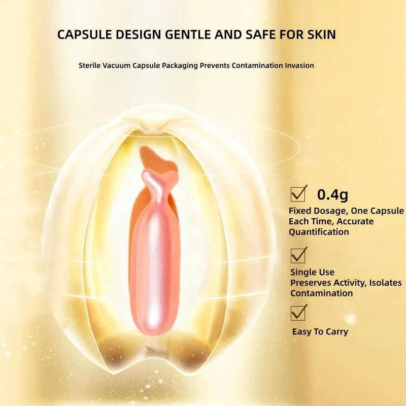 80 Capsules of Vitamin E Facial Essence, Day and Night Moisturizing, Deeply Hydrating, Leaving Skin Soft and Supple, Pink Capsule Packaging, Safe and Hygienic, Easy to Carry Vue