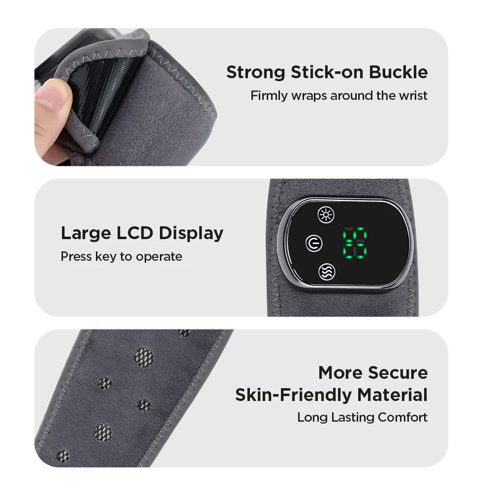 Cordless Heated Wrist & Ankle Massager | 5 Heat 3 Vibration Heated Massager Wrap Vue