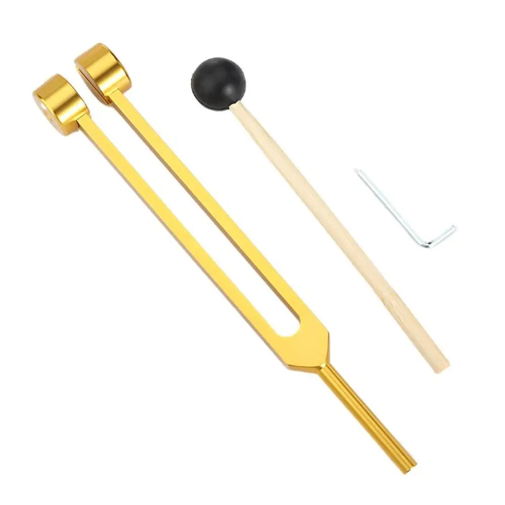 Healing Chakra 128 Hz Tuning Fork Set Aluminium Alloy Sound Therapy Bio-Acoustic Tuning Fork Colorful Adjustable Vue gold-pommel