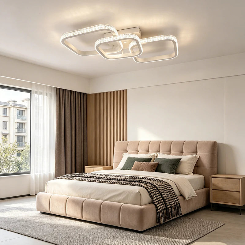 Modern LED Aisle Ceiling Lights Chandelier Minimalist Three Colors Lamp for Bedroom And Dining Room Surface Installation Vue