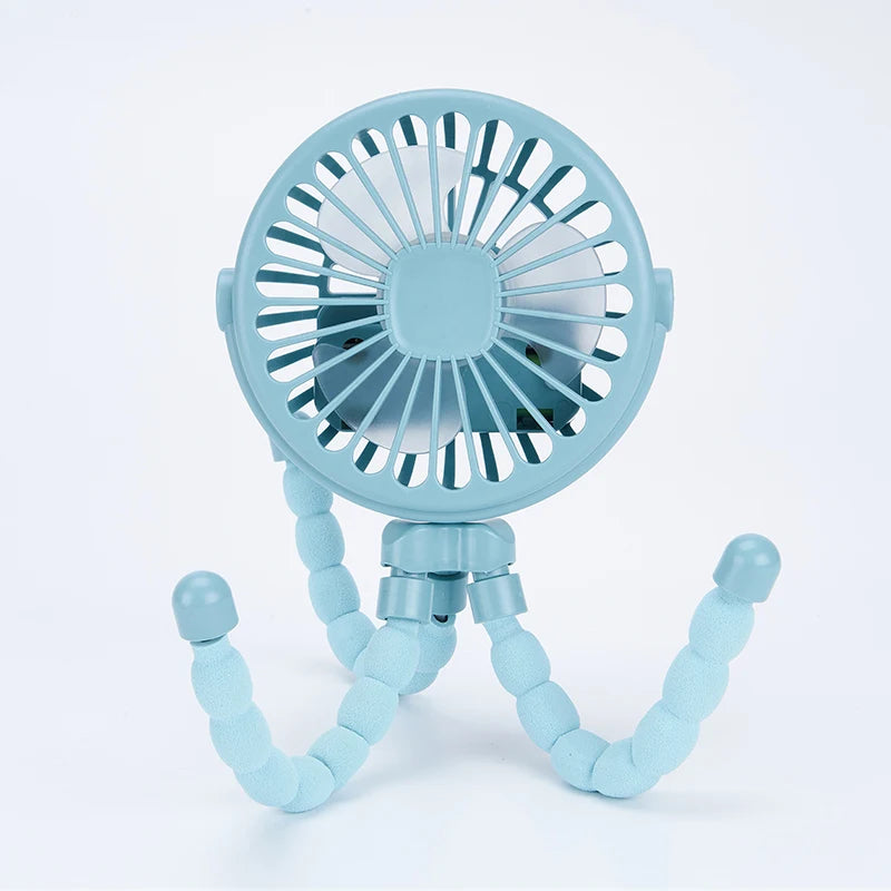 HOMEFISH Portable Baby Stroller Fan Oscillating Clip-on Mini USB Vue Blue