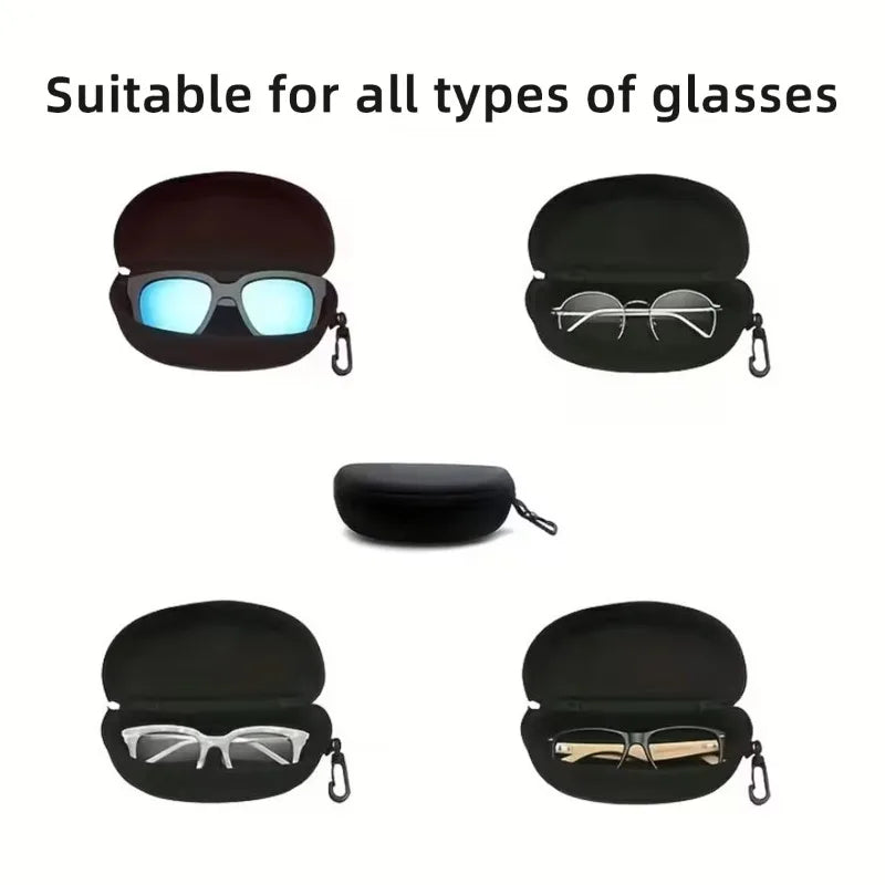 NEW Portable Sunglasses Case Protector Oxford Cloth Hard EVA Zippered Eyeglasses Case with Carabiner Unisex Eyewear Accessories Vue