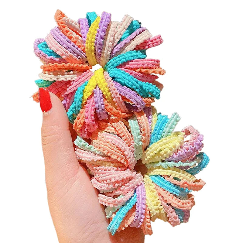 50pcs Girls Candy Color Hair Ties Elastic Hair Band Baby Cute Trendy Comfortable Headwear Hair Ties Kid Hair Accessories Vue