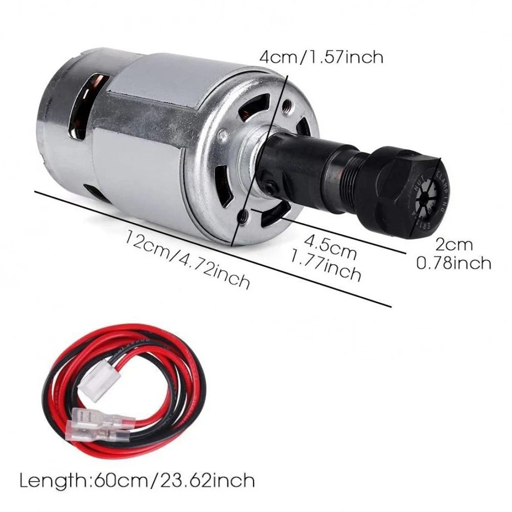 DC12V-24V High-torque 775 Motor 20000RPM 80W High-power 1.5A 775 DC Motor Set CNC3018 CNC Laser Engraving Machine Accessories Vue