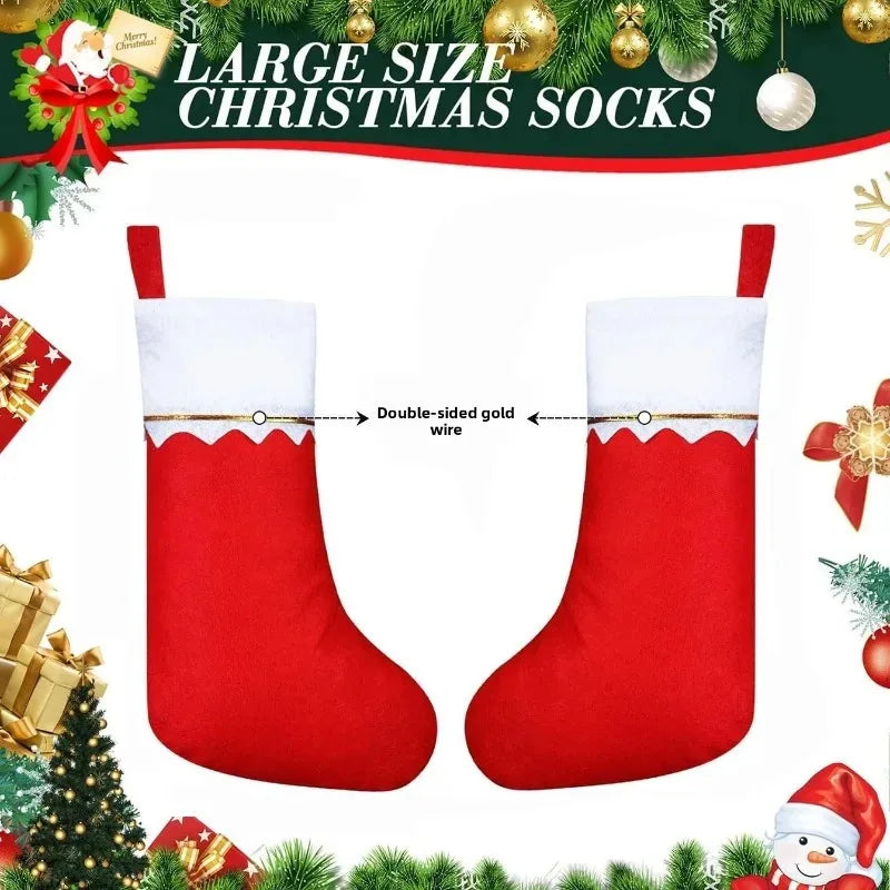 Christmas Fireplace Hanging Stocking Holiday Decoration Gift Bag for Party Display Festive Ornament Christmas Home Decor Scene Vue