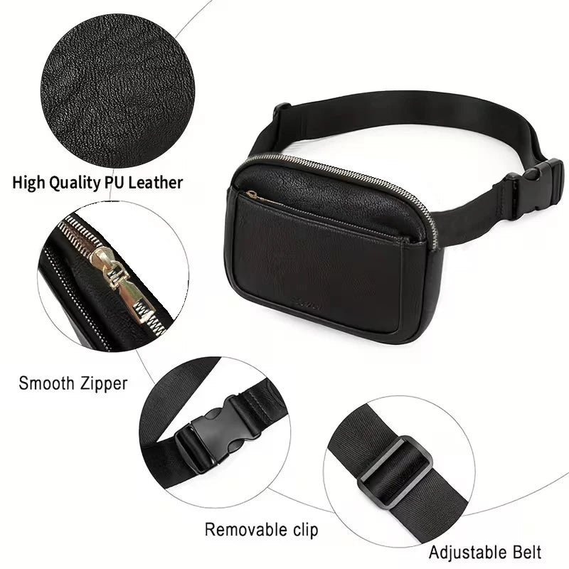 Breathable Mini Motorcycle Waist Bag Contrast Edge Crossbody Sling Vue