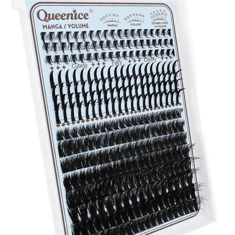 15Rows Lash Clusters Spikes Eyelash Extensions Spiky Lashes Extension Thick Individual Cluster Lashes with Spikes&Bottom Lashes Vue