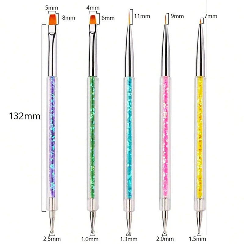 20PCSNail Brushes Set Professional Nail Supplies For Acrylic UV Gel Drawing Dotting Manicure Nail Design Tools Makeup Accessorie Vue