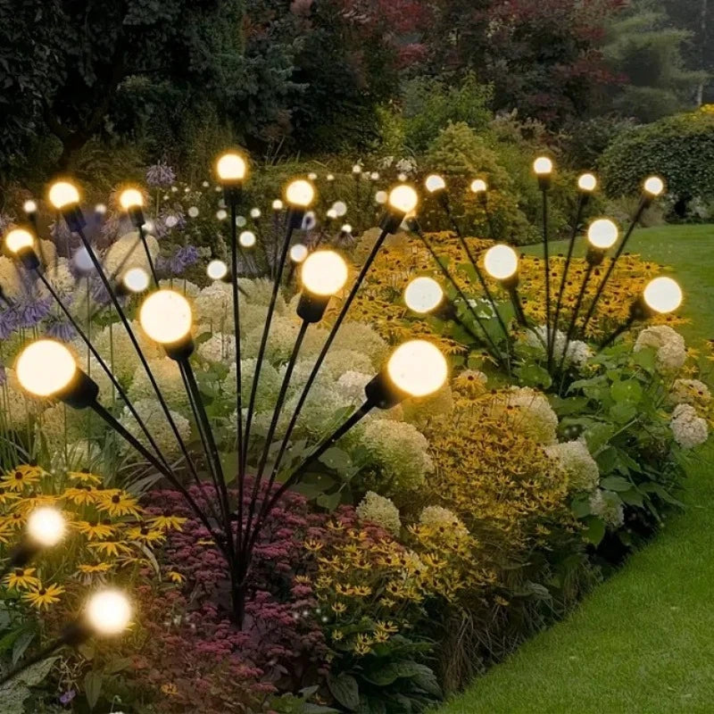 10 LED Solar Firefly Starburst Lights RGB IP65 Waterproof Outdoor Garden Lights Landscape Stake Lamp for Path Yard Patio Decor Vue
