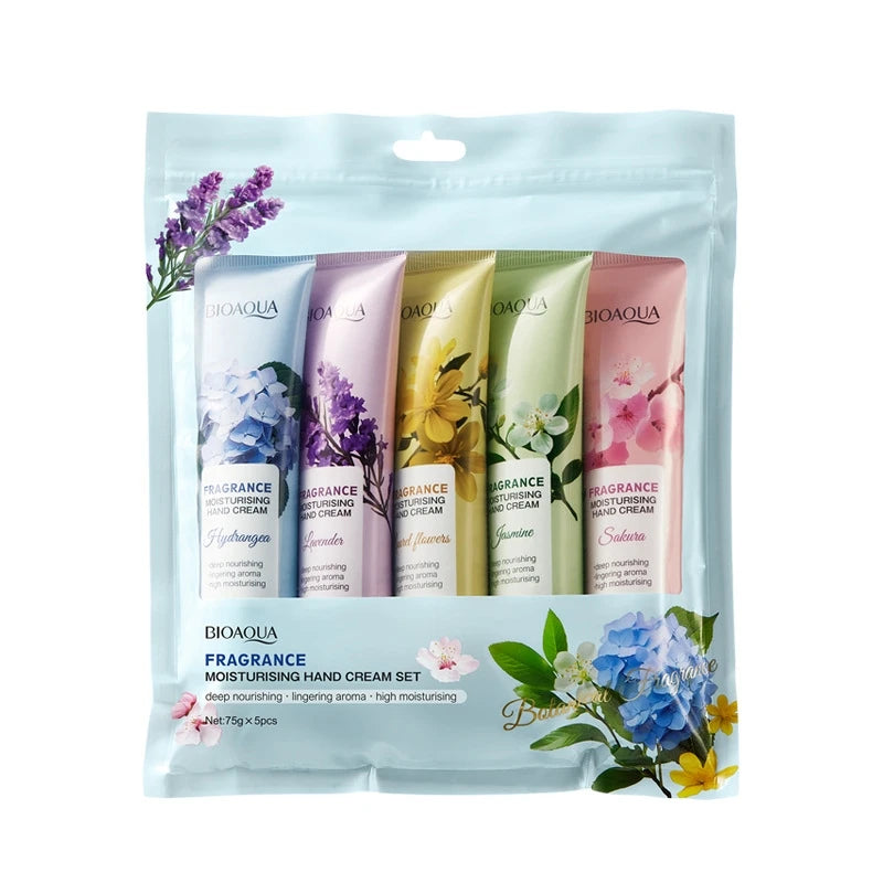 Moisturizing Hand Cream 5-Pack (Sakura Moisturizing Hand Cream 75g, Hydrangea Moisturizing Hand Cream 75g, Lavender Moisturizing Hand Cream 75g, Jasmine Moisturizing Hand Cream 75g, Osmanthus Moisturizing Hand Cream 75g), Gen Vue MULTI