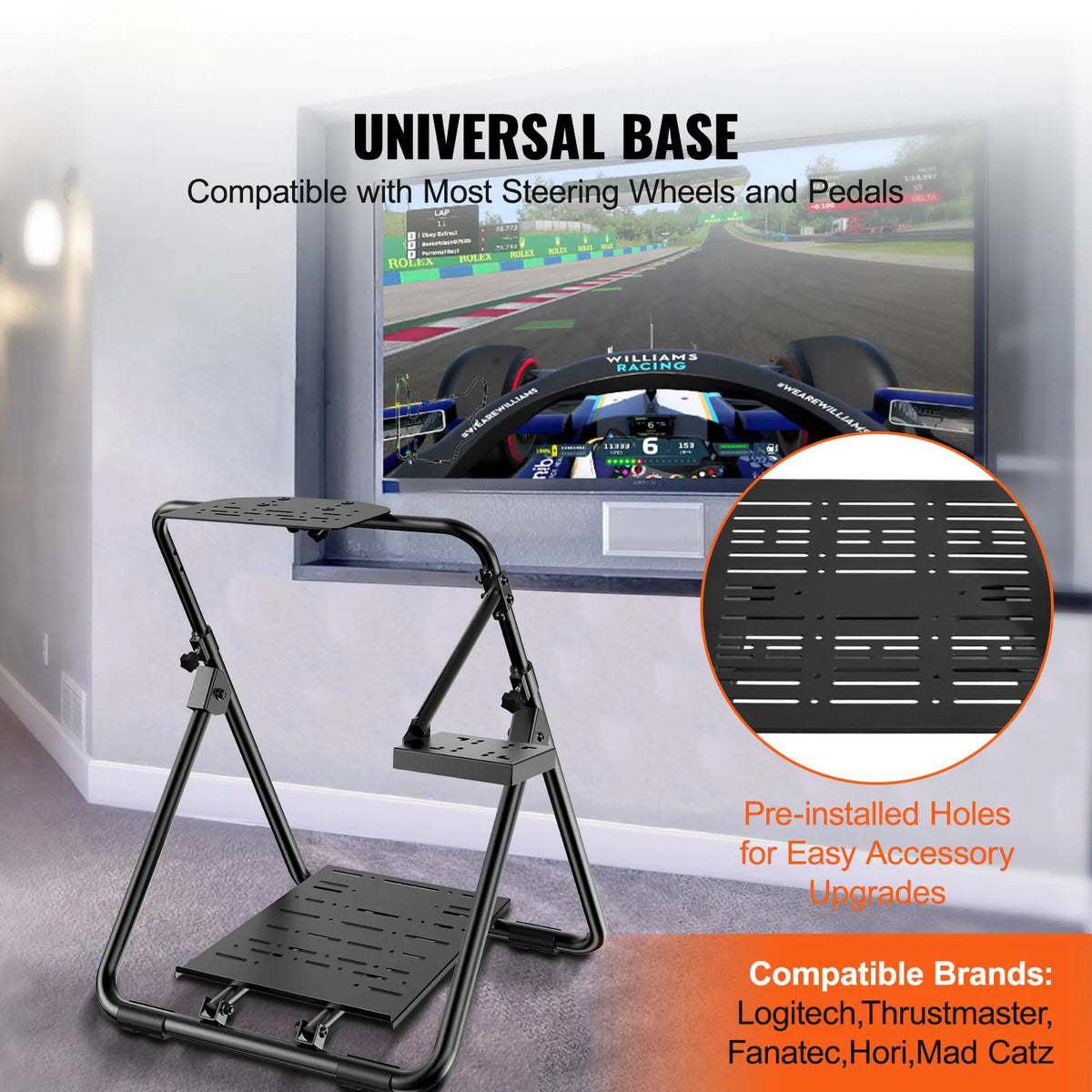 SucceBuy Foldable Racing Steering Wheel Stand | Logitech & Thrustmaster Racing Wheel Stand Vue