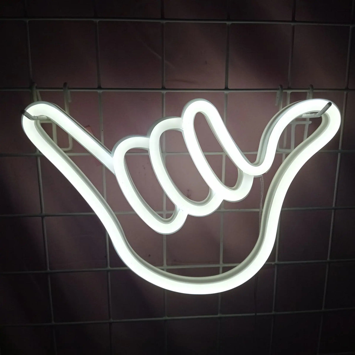 Finger Neon Sign Lights USB/Battery Powered LED Bar Light for Bedroom Room Decoration Gift Night Light Party Holiday N12 Vue WHITE China Mainland