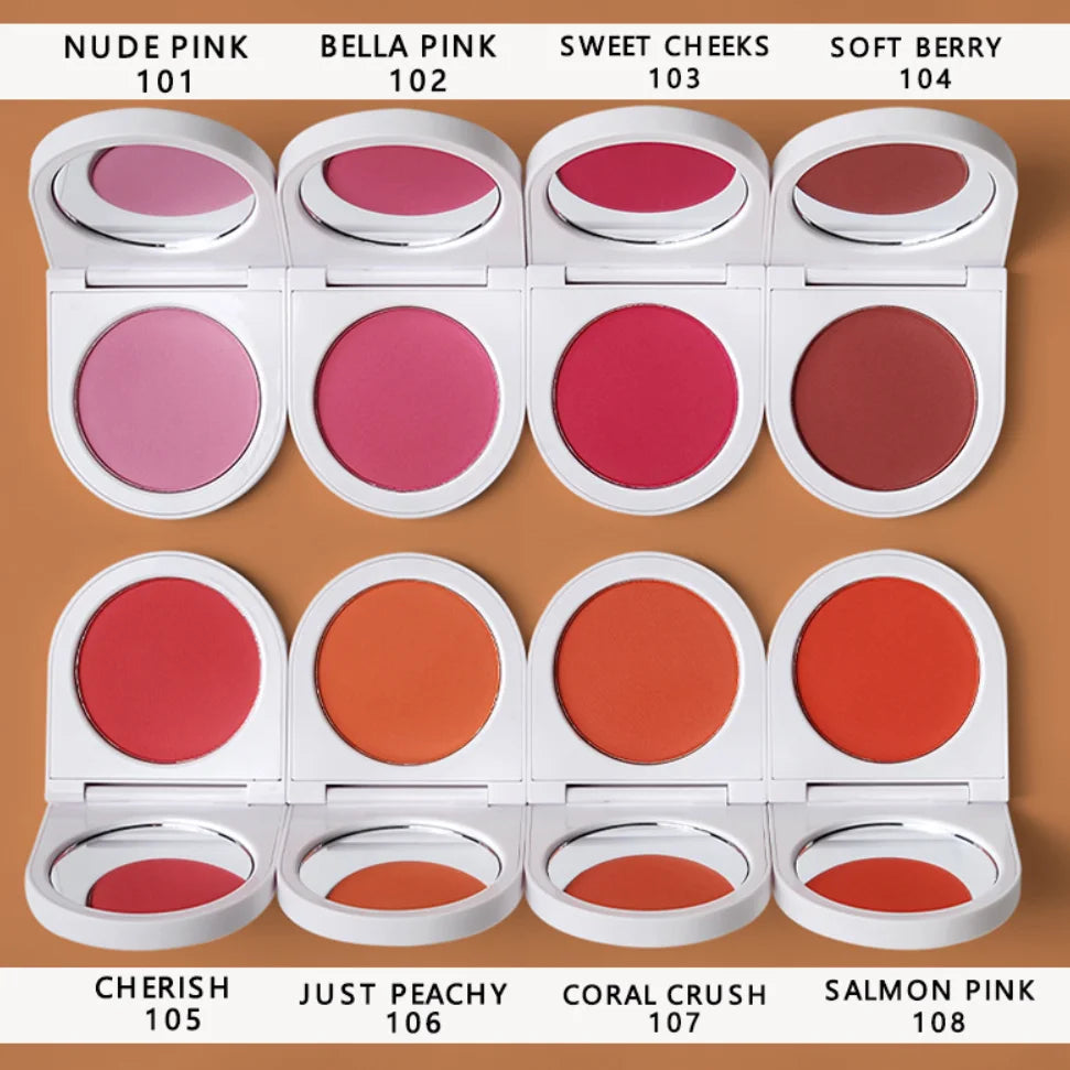Makeup Blush Custom Logo Nourishing Facial Cheek Contour Peach Blusher Palette Women Matte Pressed Powder Cosmetics Bulk 5pcs Vue