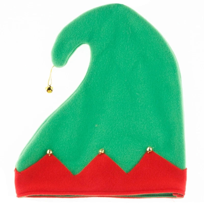 Kids Plush Elf Hat with Bell – Christmas Santa Helper Cap