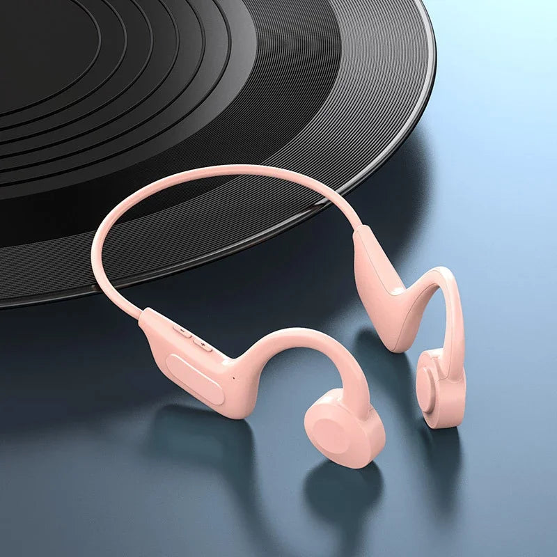 Bluetooth Bone Conduction Bluetooth Earphones Air Conduction Earphones Card Insertable Sports Waterproof Sweat Proof Vue Pink