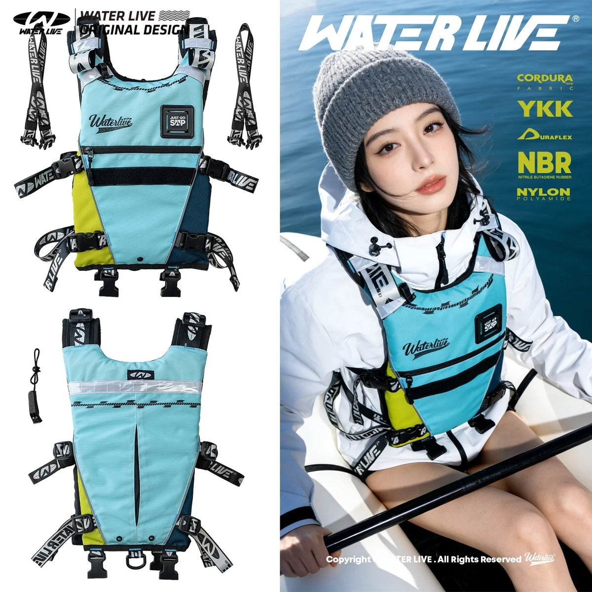 WATER LIVE Two-Piece Life Jacket Buoyancy Vest | Adult PFD Life Jacket Buoyancy Vest Vue
