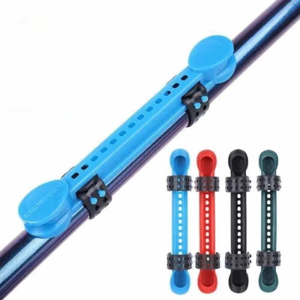 10pcs Thickened Fixed Fishing Rod Reel Leather Strip Random Color Telescopic Fishing Rod Scratches Proof Adjustable Universal Vue Mixed Color