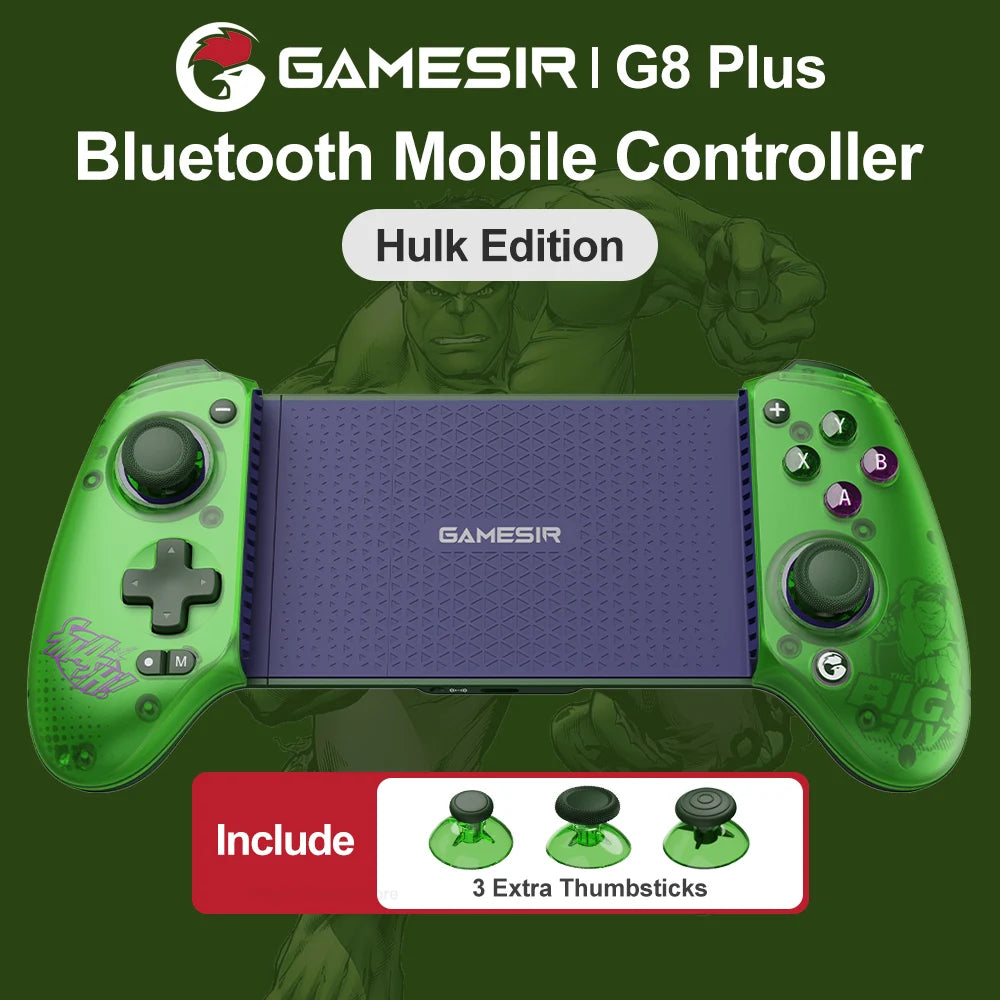 GameSir G8 Plus Gamepad for Nintendo Switch 2/1 Steam PC Phone Controller iOS Android Hall Effect Joysticks and Analog Triggers Vue Hulk Edition