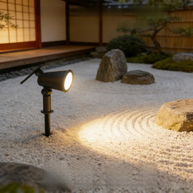 Solar LED Spotlight 9LEDs Outdoor IP65 Waterproof Adjustable Brightness Landscape Light for Garden Yard Path Lawn Decor Vue