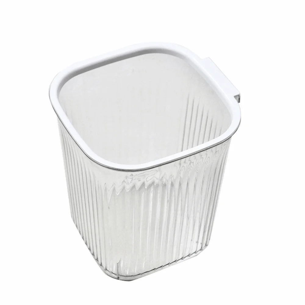 Thicken Transparent Trash Can Luxury Large Capacity Trash Basket Home Supplies Garbage Classification Stripe Garbage Container Vue White-L 28cm
