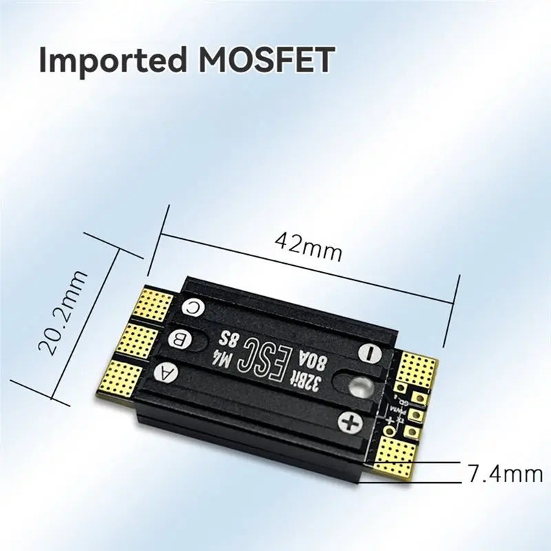 Hot-80A 48K AM32 Single ESC 3-8S Lipo Support Dshot 150/ 300/600 Vue