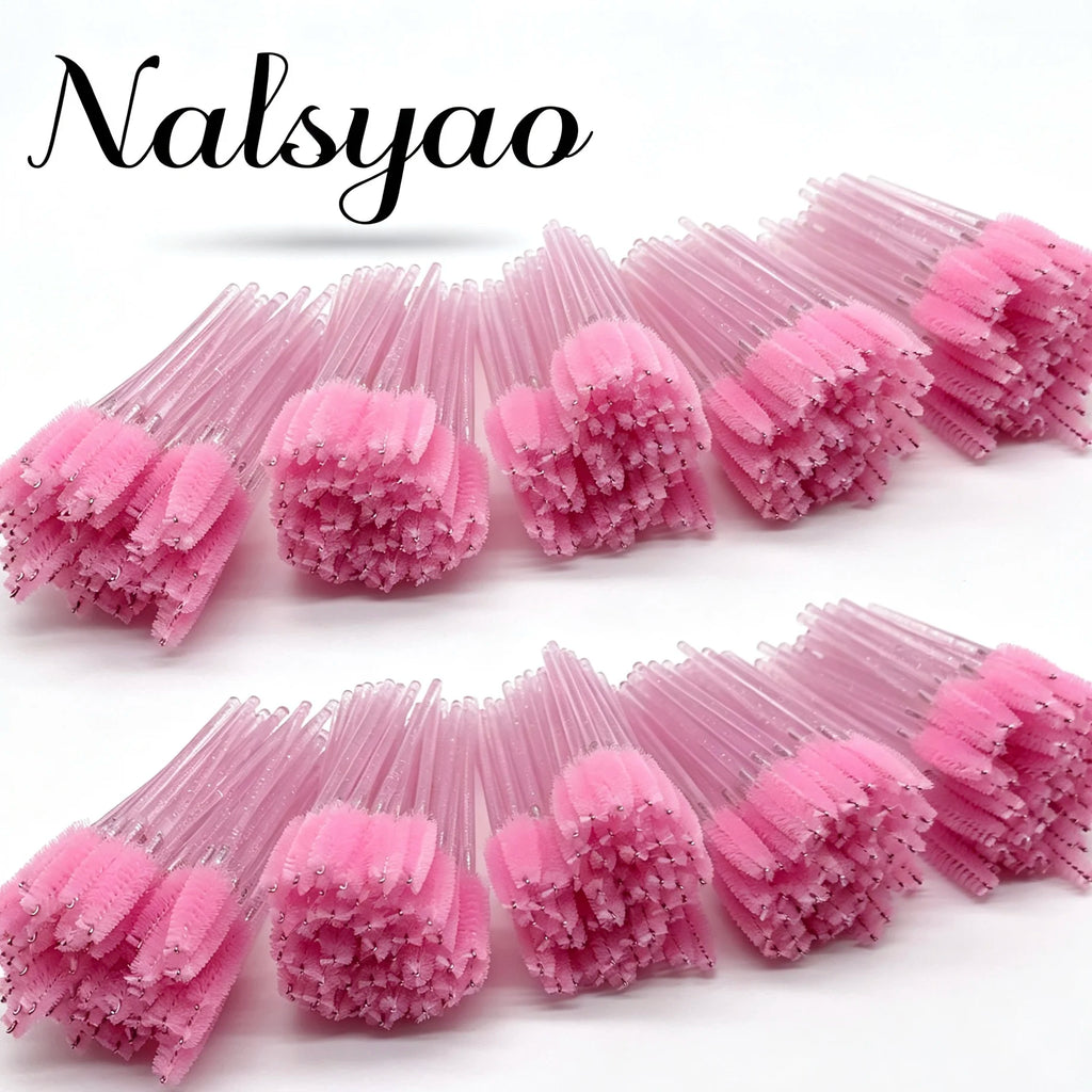 100Pcs Wand Disposable Micro Eyelash Comb Brush Spoolers Makeup Kit Lash Eyebrow Brush Extension Brushes Mascara Applicator Vue