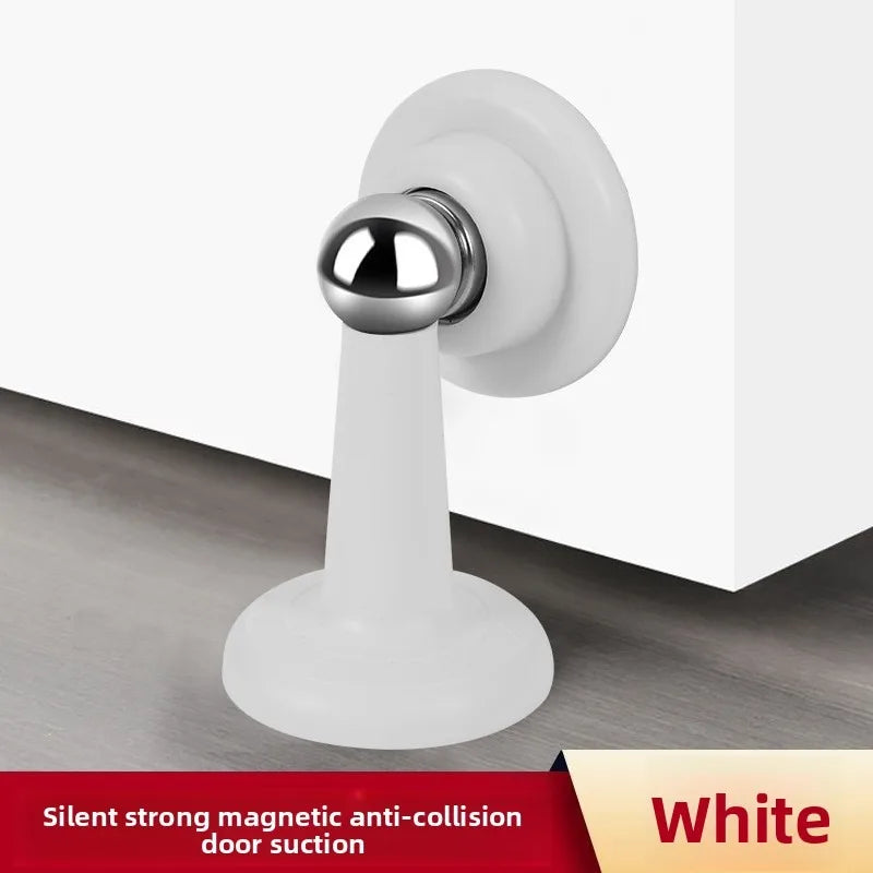 Silicone Anti-collision Magnetic Door Stopper Bedroom Door Study Door Buffer Door Suction No Punching Strong Bonding Vue White long