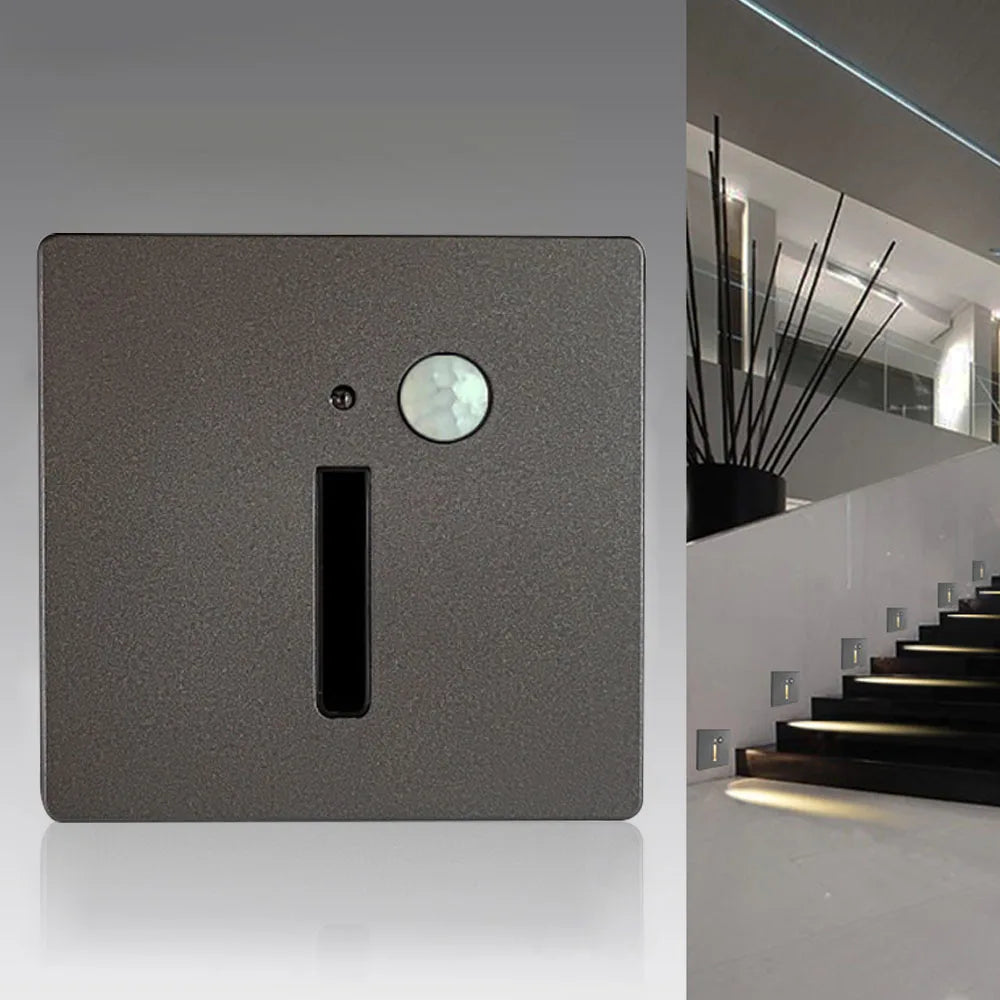 SANDIY Motion Sensor LED Stair Wall Light – Recessed Step Night Light Motion Sensor Wall Light Vue