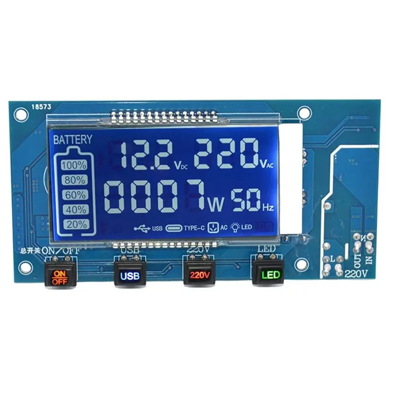 Hot-987 Power Display Inverter Display 12V/24V Outdoor Portable Power Bank 12.6V/14.6V/25.2V/29.2V/29.4V 24V Vue As Shown 24V