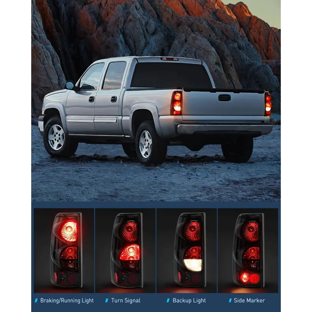 Nilight Taillight Assembly Compatible with 1999- 2007 Chevy Silverado 1500 2500 3500 99-02 GMC Sierra Rear Lamp Replacement 2PCS Vue