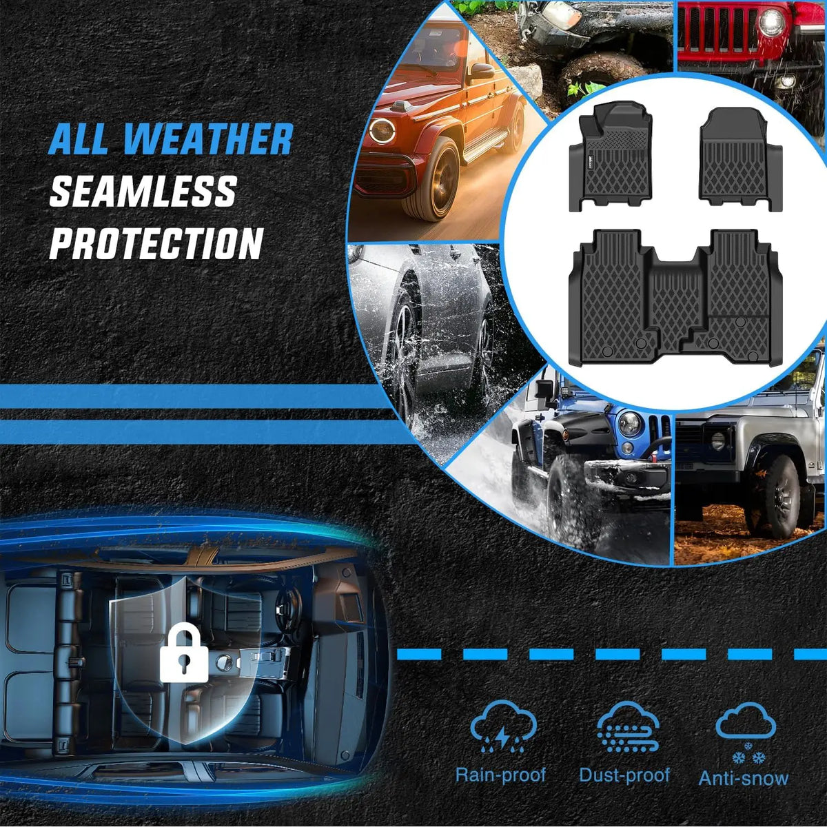 Nilight TPE Floor Mats for Chevy Chevrolet Silverado EV WT Only 2024 2025 2026 All Weather Custom Fit Heavy Duty Floor Liners Vue