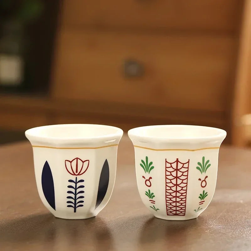 180ml Tea Cup Garland Hand Held Espresso Ceramic Cup Cappuccino Coffee Cup Turkish Coffee Cups Handmade Ceramic Cappuccino Cups Vue
