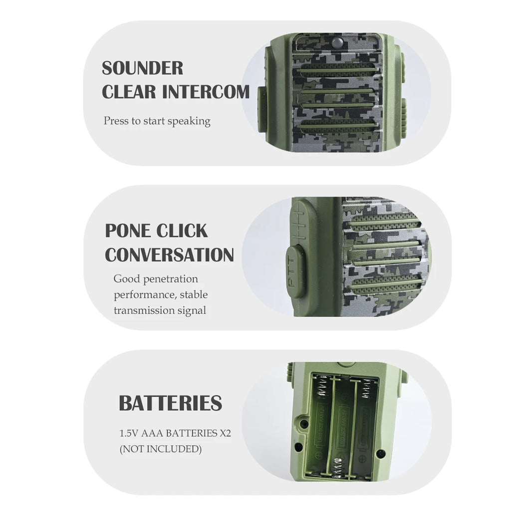 2Pcs Electronic Long Range Walkie Talkie Toys, Intercom Mini Interphone Digital Sound Communication Game Indoor and Outdoor Vue