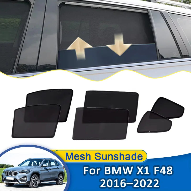For BMW X1 F48 2016–2022 2018 2020 Car Mesh Sunshade Windshield Privacy Curtains Magnetic Sunscreen Sun Visors Auto Accessories Vue