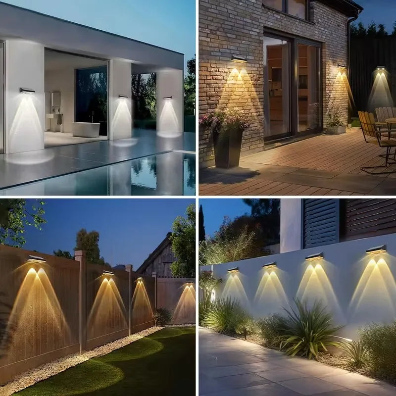 2/3Led Solar Powered Outdoor Lights Automatic Waterproof for Wall Deck Patio Steps Yard Garden LED Landscape Lighting Fixture Vue