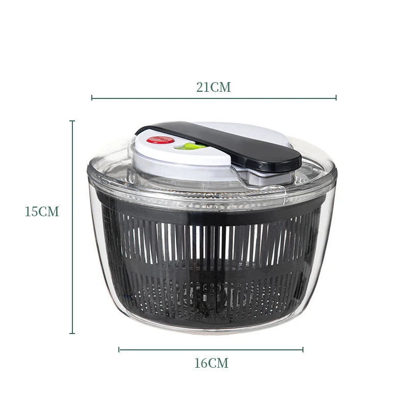 Household Salad Dryer Spinner Vegetable Dehydrator Multi-function Vue Black