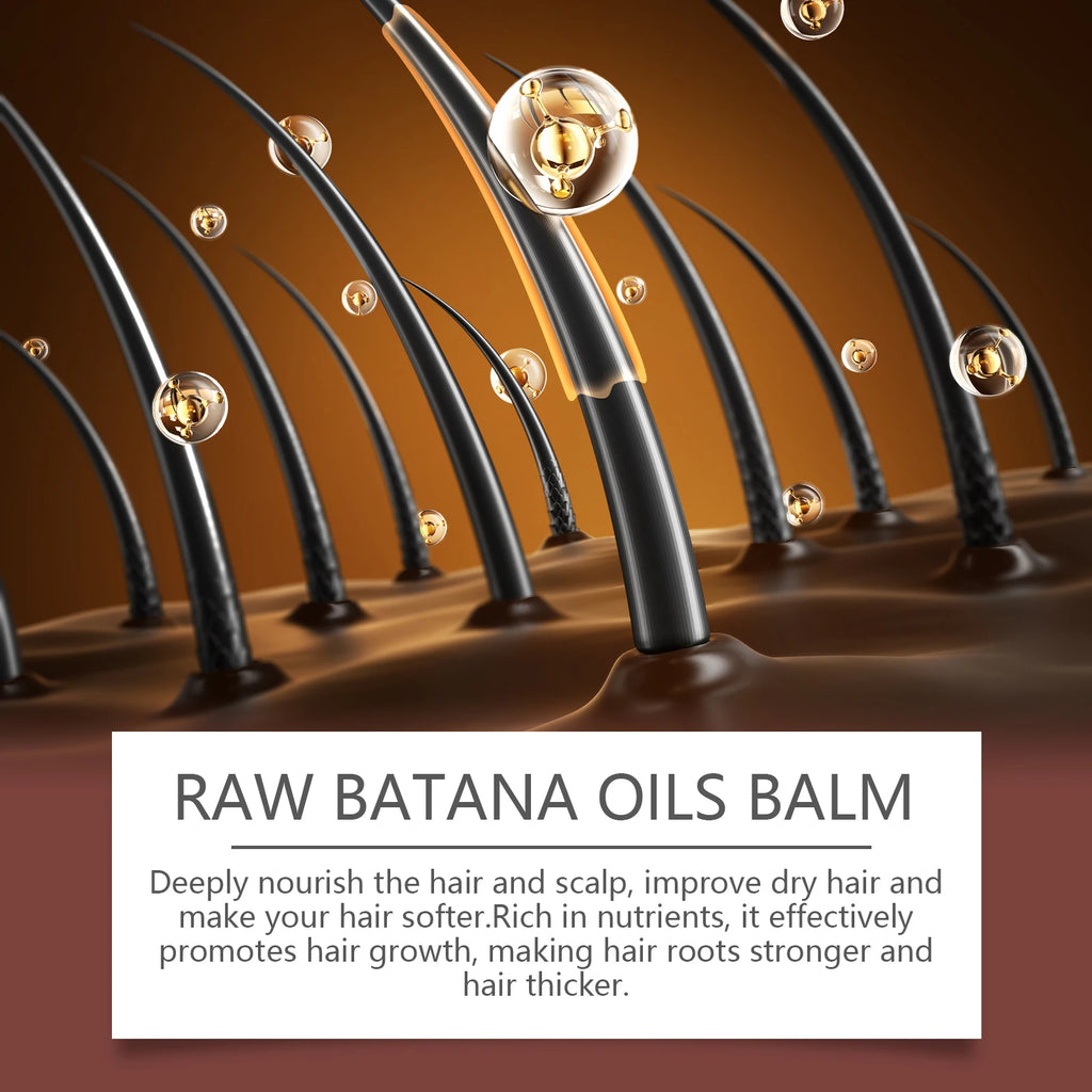 Hoegoa Batana Hair Nourishing Balm Improve Silky Thicker Curly Smoothing Frizz Repair Damaged Increase Growth Hair Conditioner Vue